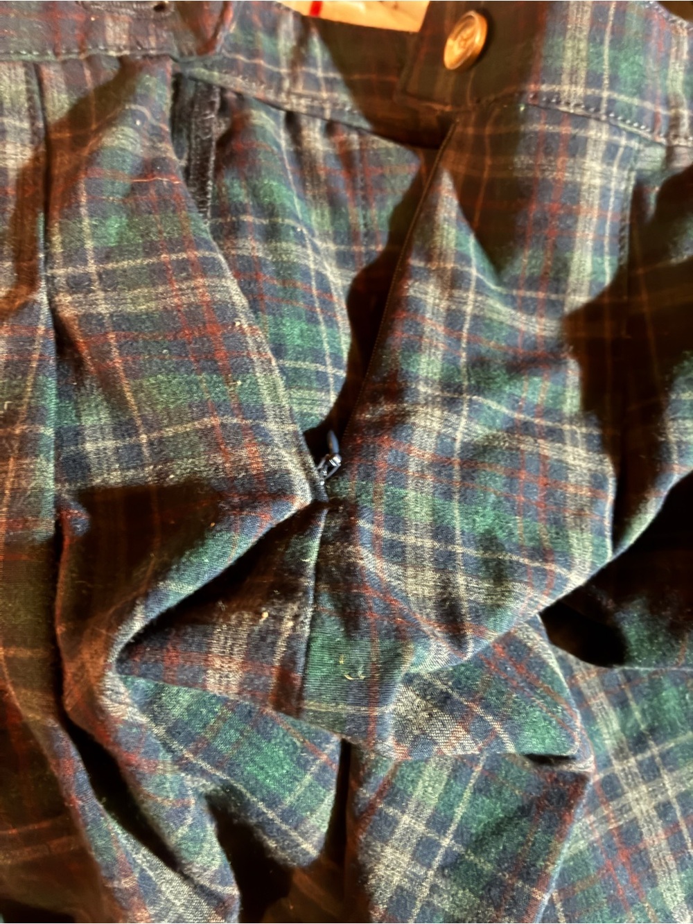 American Eagle Plaid Pleated Mini Skirt Green Navy Blue Size 4 - Picture 5 of 8
